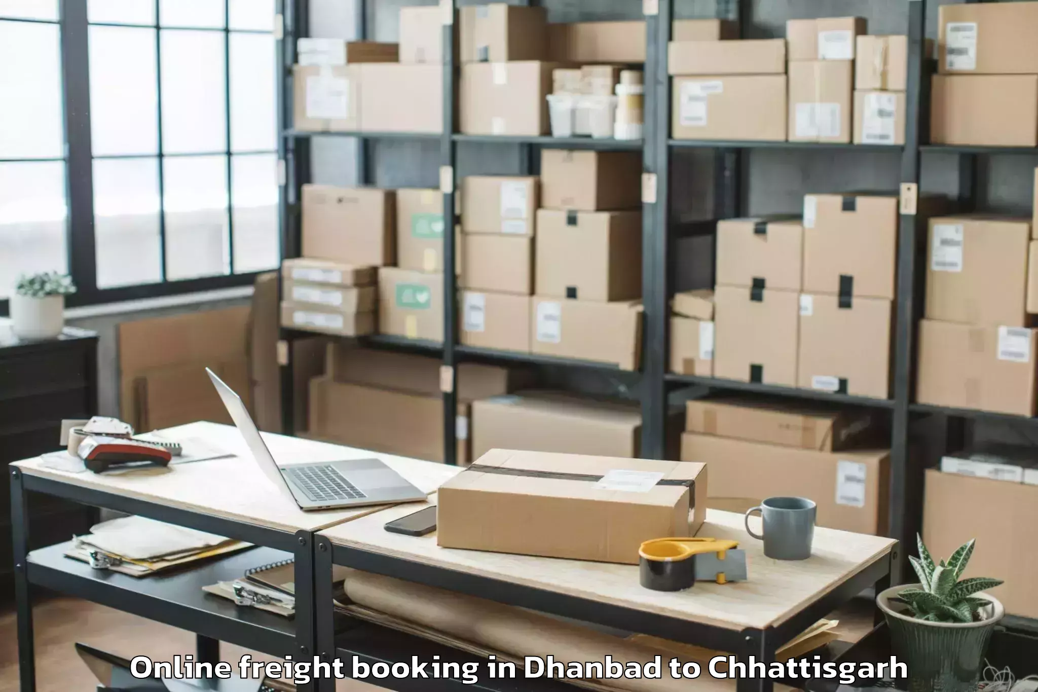 Expert Dhanbad to Simga Online Freight Booking